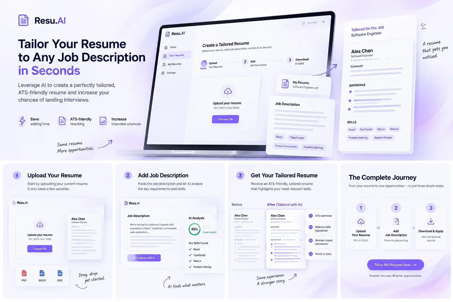 AI Resume Tailoring Assistant — representative screenshot