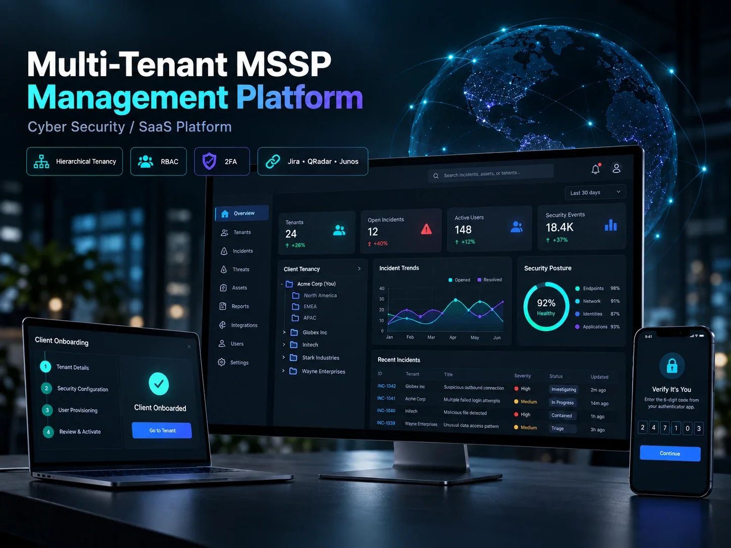 Multi-Tenant Client Operations Console — representative screenshot